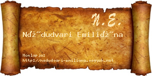 Nádudvari Emiliána névjegykártya